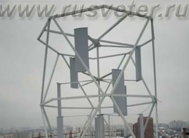 Вертикальный ветрогенератор на высотке, г.Москва (МИСиС)